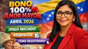 Bono 100% Amor Mayor Abril 2026 - Pago Iniciado, Requisitos y Cómo Registrarse